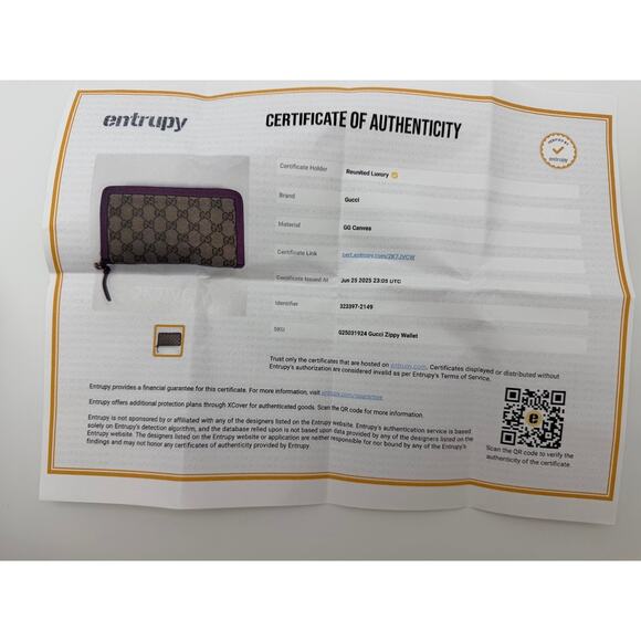 GUCCI GG Supreme Canvas Zip-Around Women's Wallet โ Pink Leather Trim | COA - Picture 13 of 15